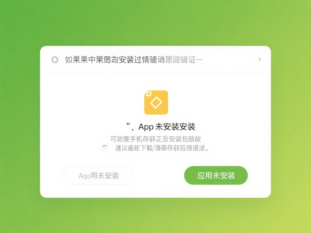 如果在安装过程中出现提示错误，如“应用未安装”，可